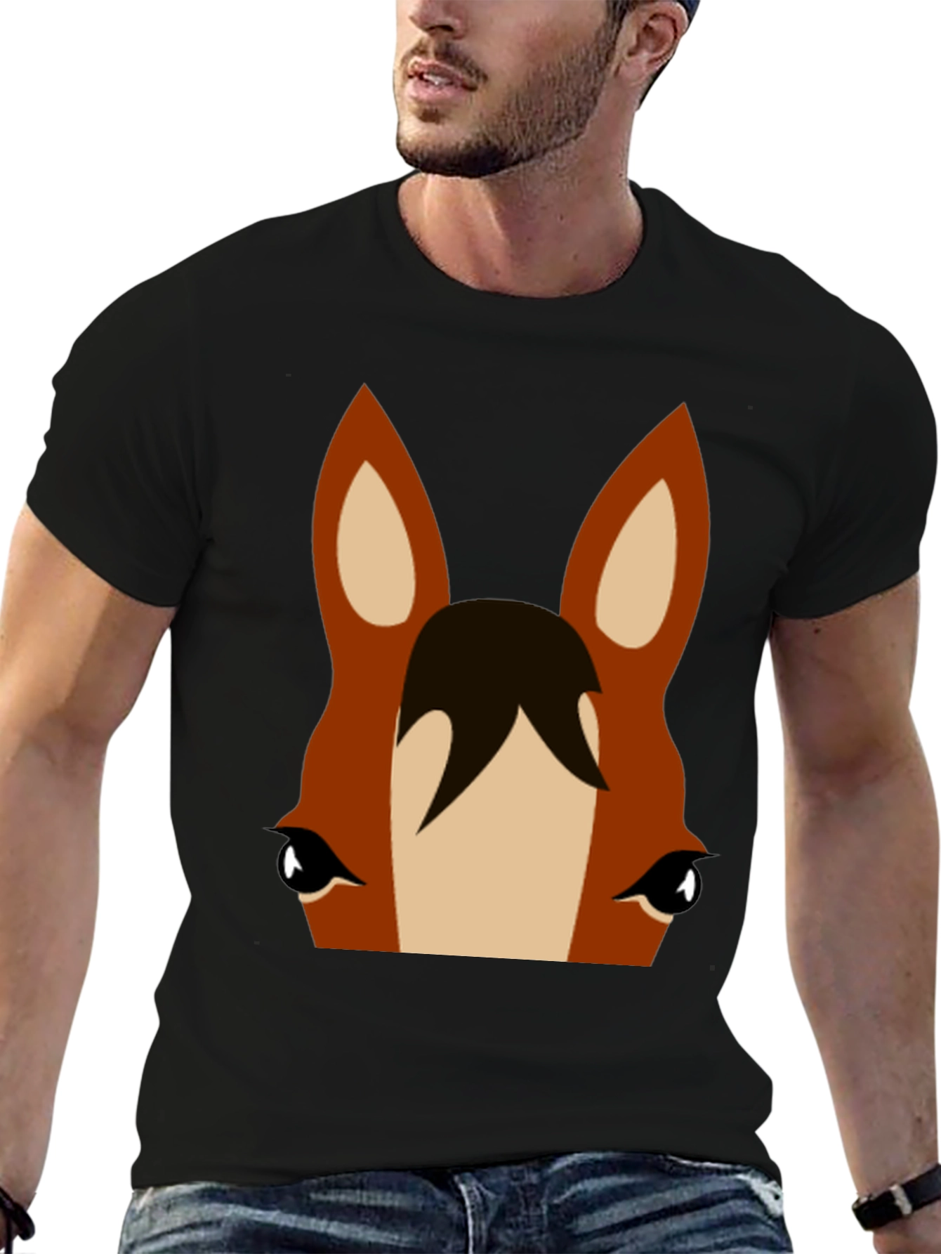 Horse Face Graphic Tee - Unisex Black T-Shirt