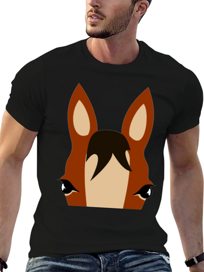 Horse Face Graphic Tee - Unisex Black T-Shirt