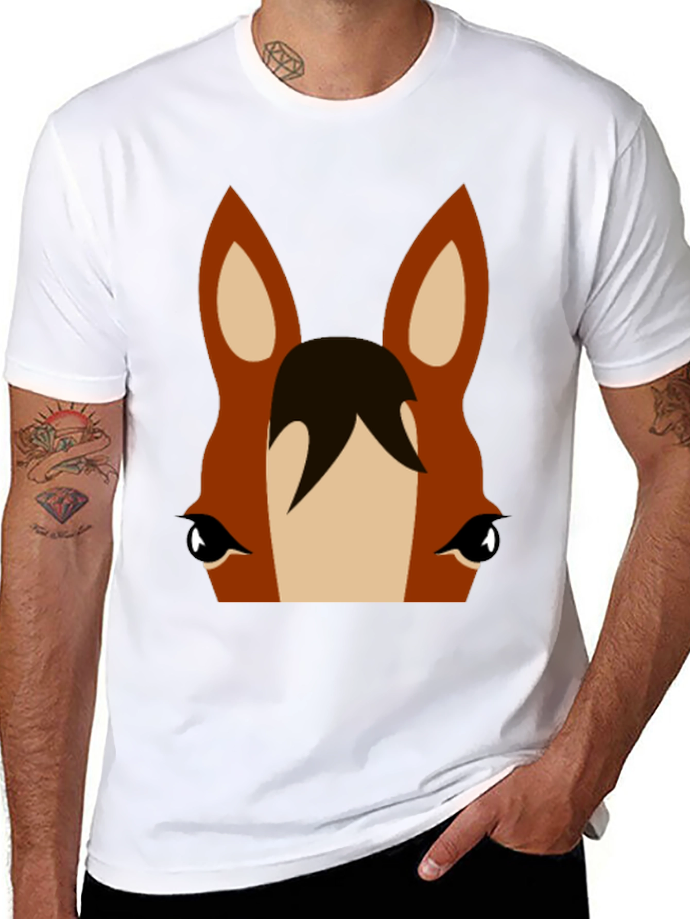 Horse Face Graphic Tee - Unisex Black T-Shirt