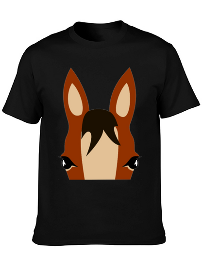 Horse Face Graphic Tee - Unisex Black T-Shirt