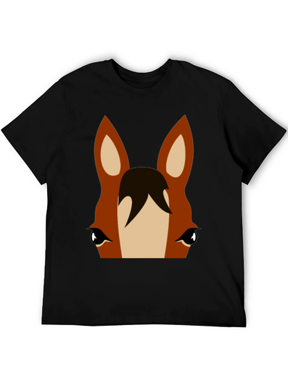 Horse Face Graphic Tee - Unisex Black T-Shirt