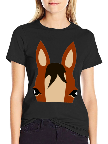 Horse Face Graphic Tee - Unisex Black T-Shirt