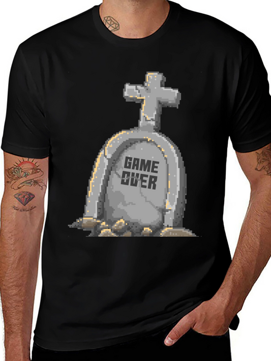 Game Over Tombstone Pixel Art T-Shirt