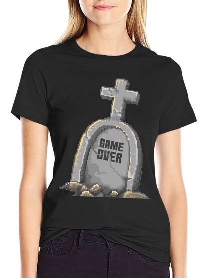Game Over Tombstone Pixel Art T-Shirt