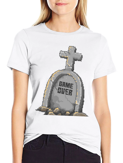 Game Over Tombstone Pixel Art T-Shirt