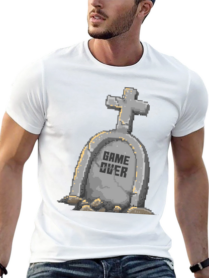 Game Over Tombstone Pixel Art T-Shirt