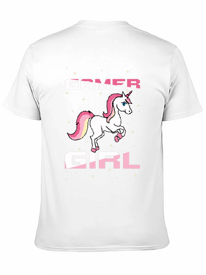 Gamer Girl Unicorn Black T-Shirt