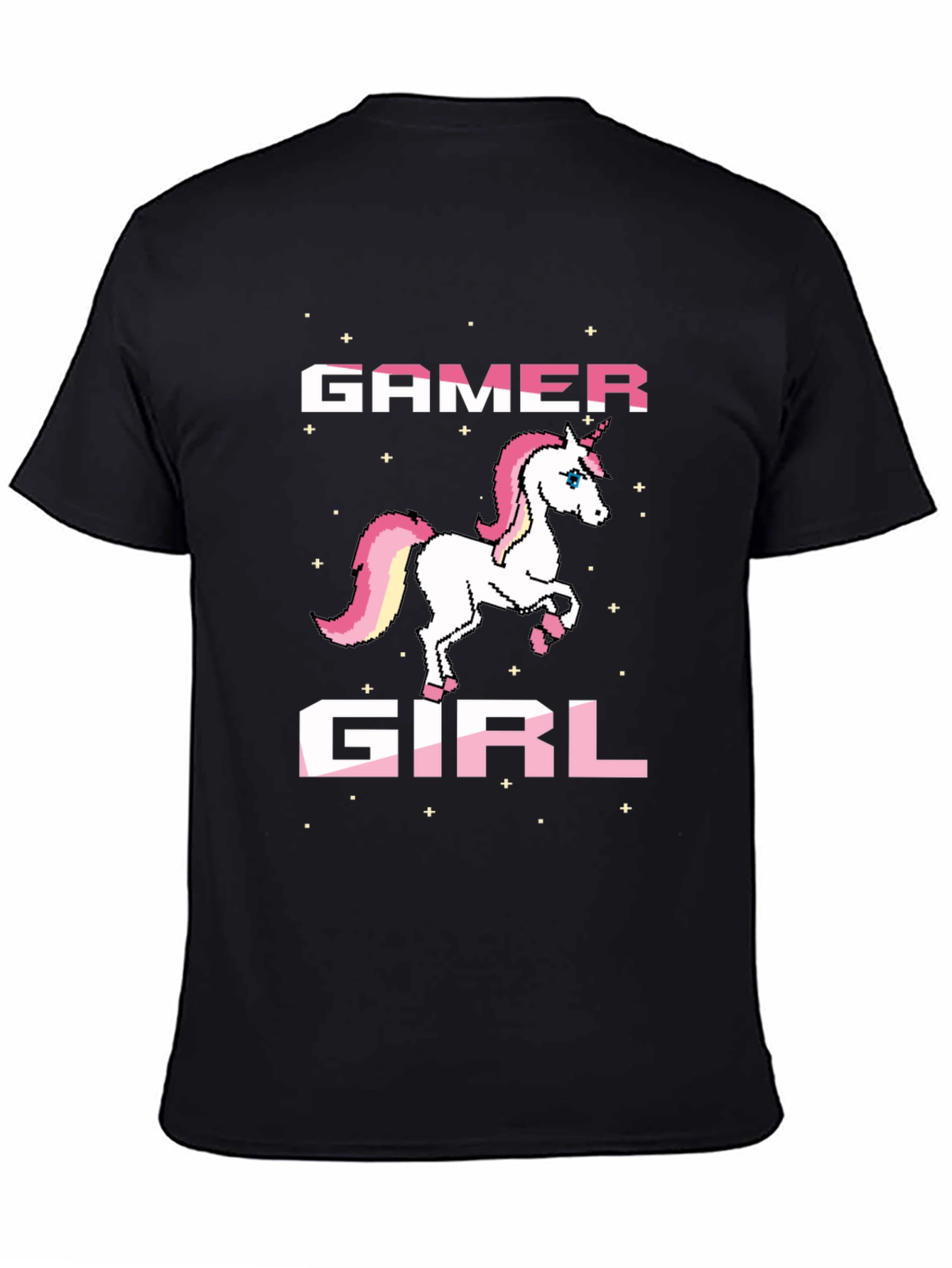 Gamer Girl Unicorn Black T-Shirt
