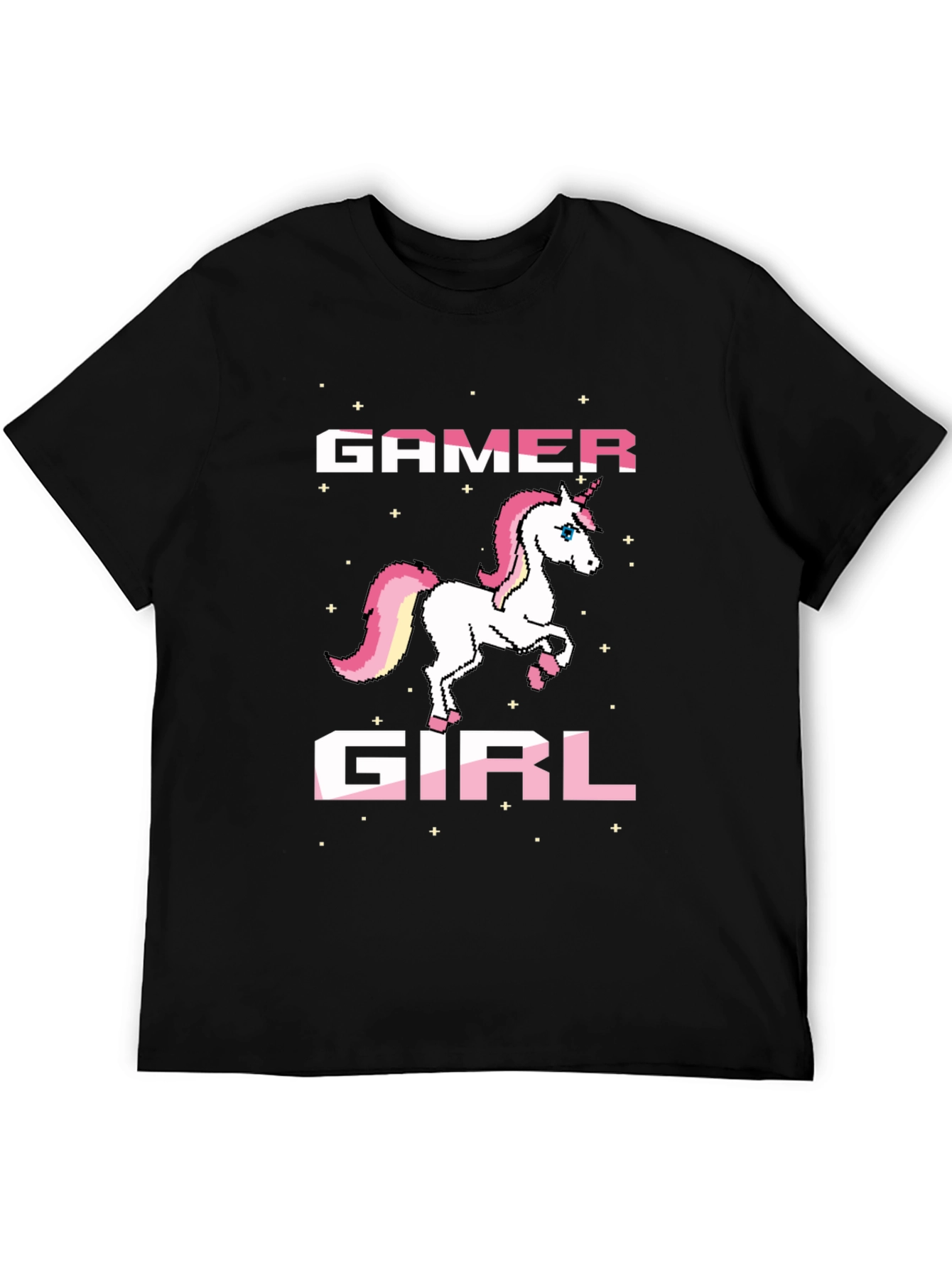 Gamer Girl Unicorn Black T-Shirt