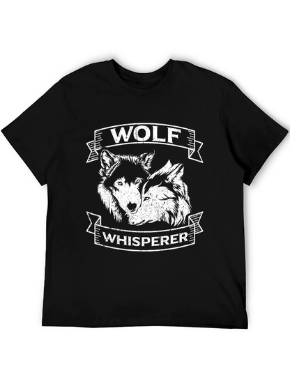 Wolf Whisperer Graphic Tee - Black Cotton T-Shirt