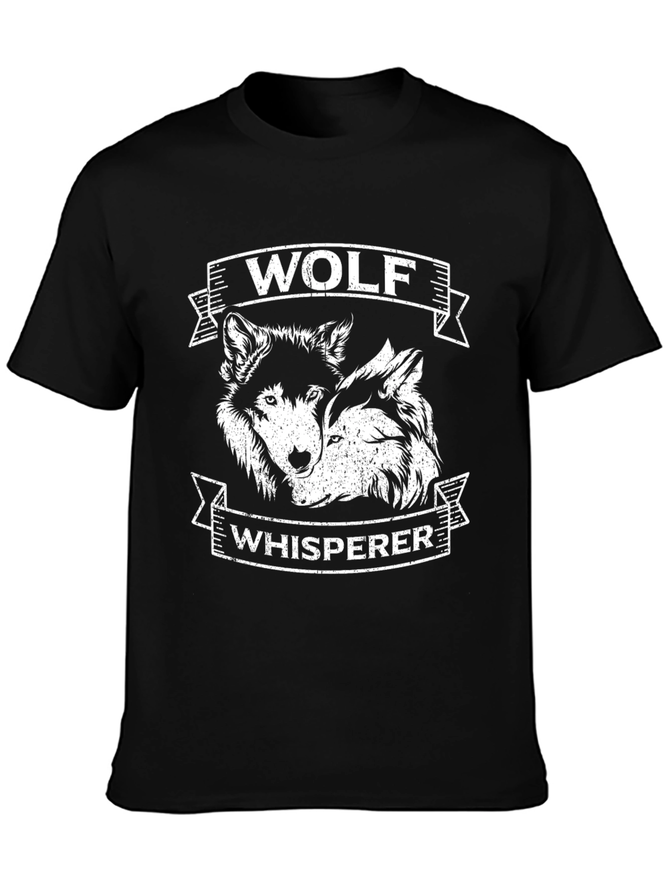 Wolf Whisperer Graphic Tee - Black Cotton T-Shirt