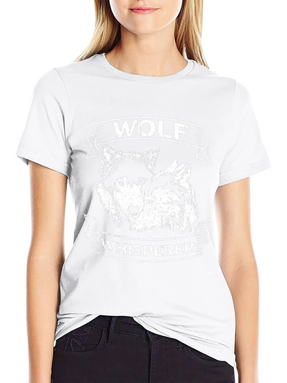 Wolf Whisperer Graphic Tee - Black Cotton T-Shirt