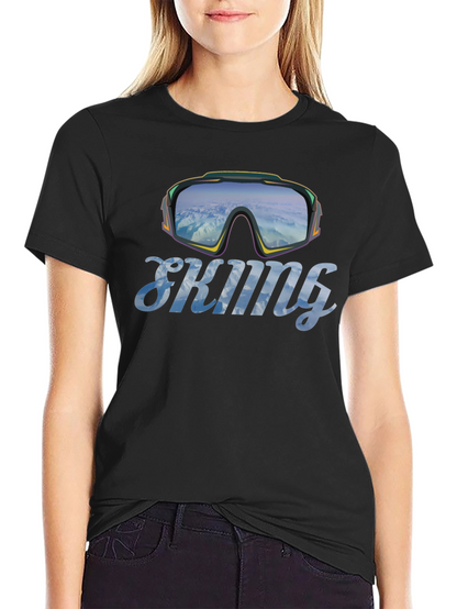 Skiing Goggles Graphic T-Shirt - Mountain Adventure Tee