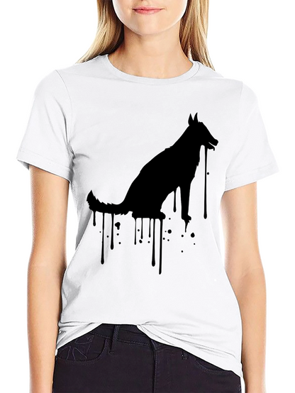 Mens Black Dog Silhouette Graphic Tee