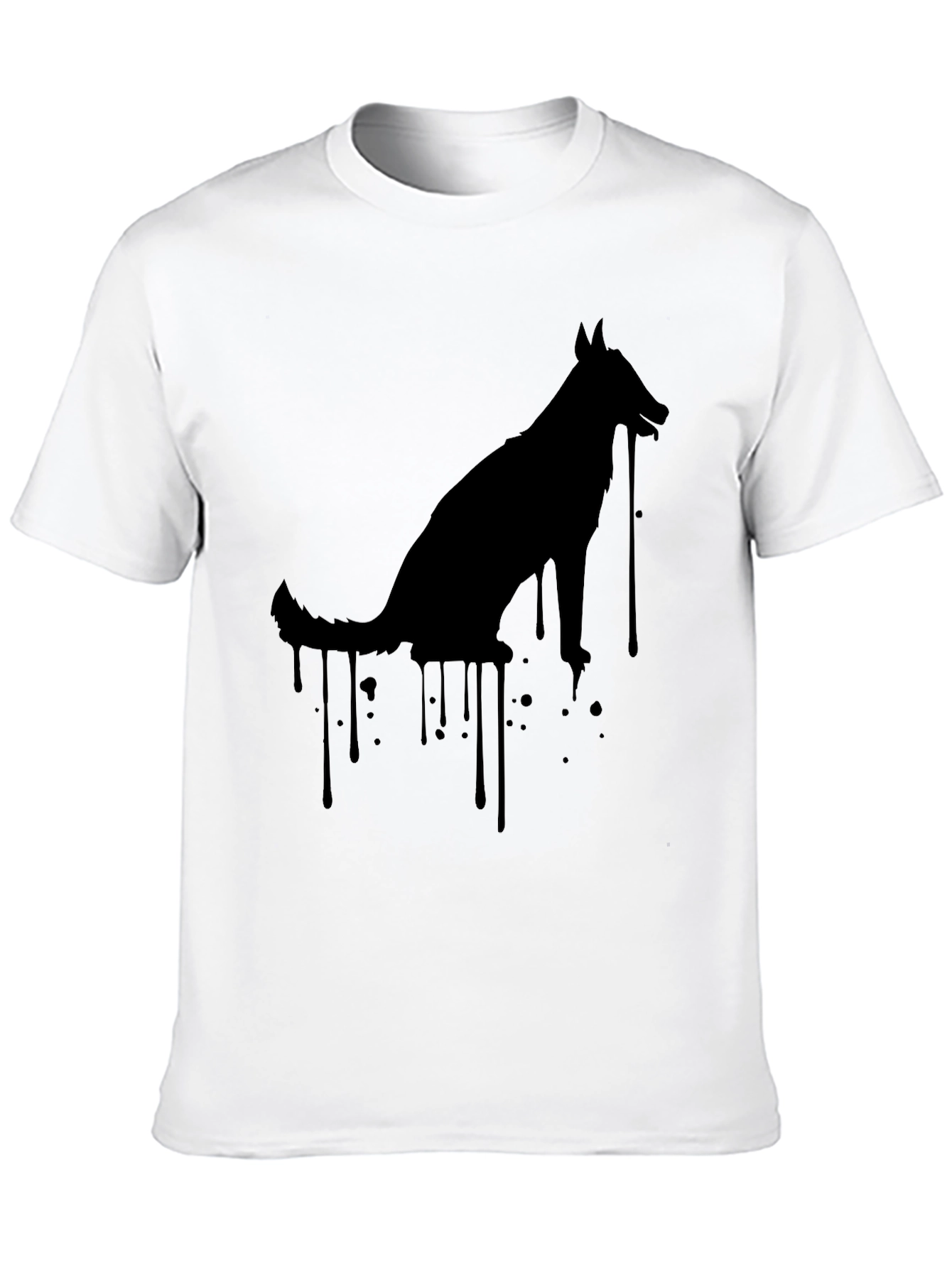 Mens Black Dog Silhouette Graphic Tee