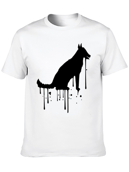 Mens Black Dog Silhouette Graphic Tee