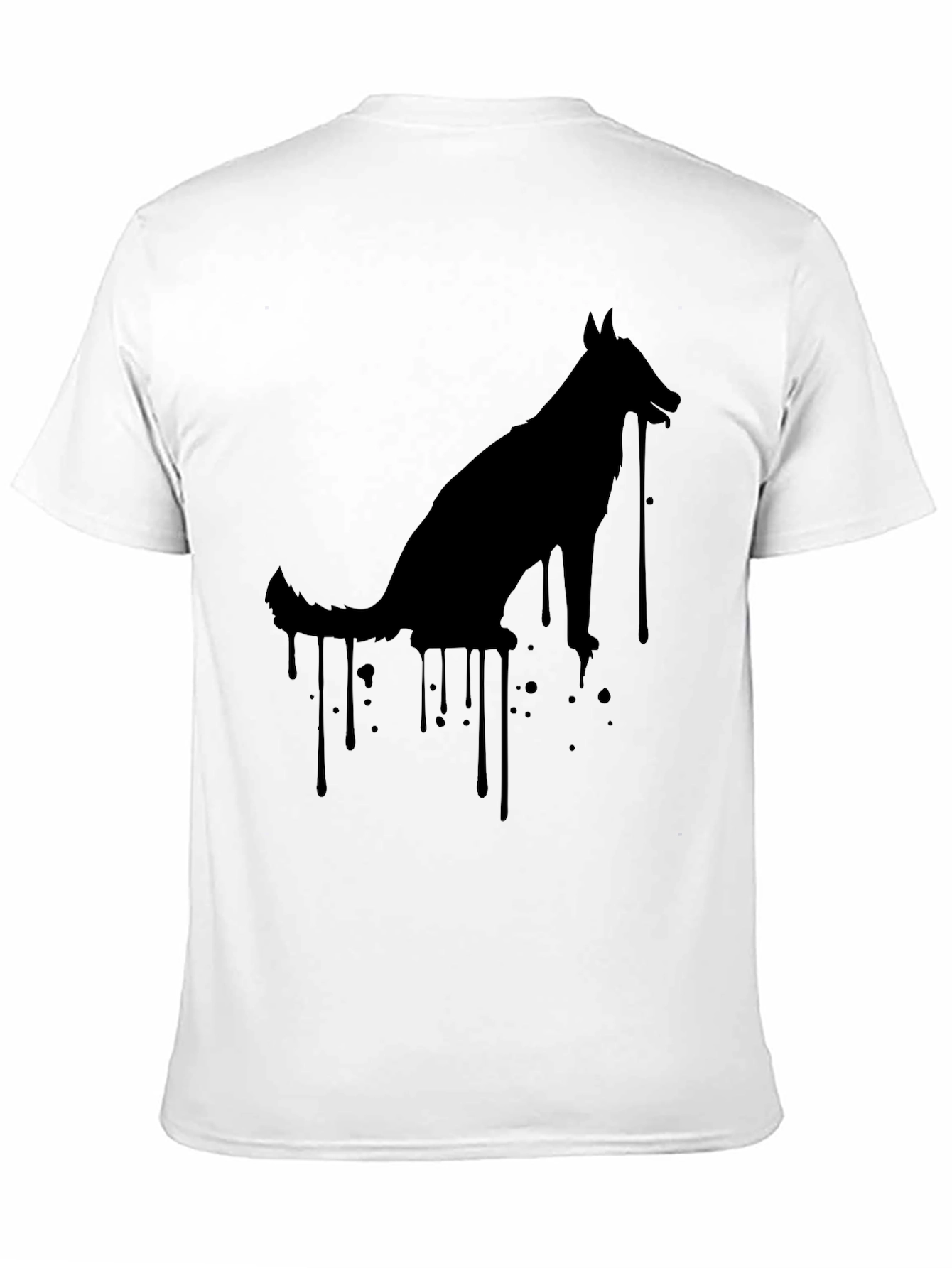 Mens Black Dog Silhouette Graphic Tee