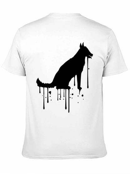 Mens Black Dog Silhouette Graphic Tee