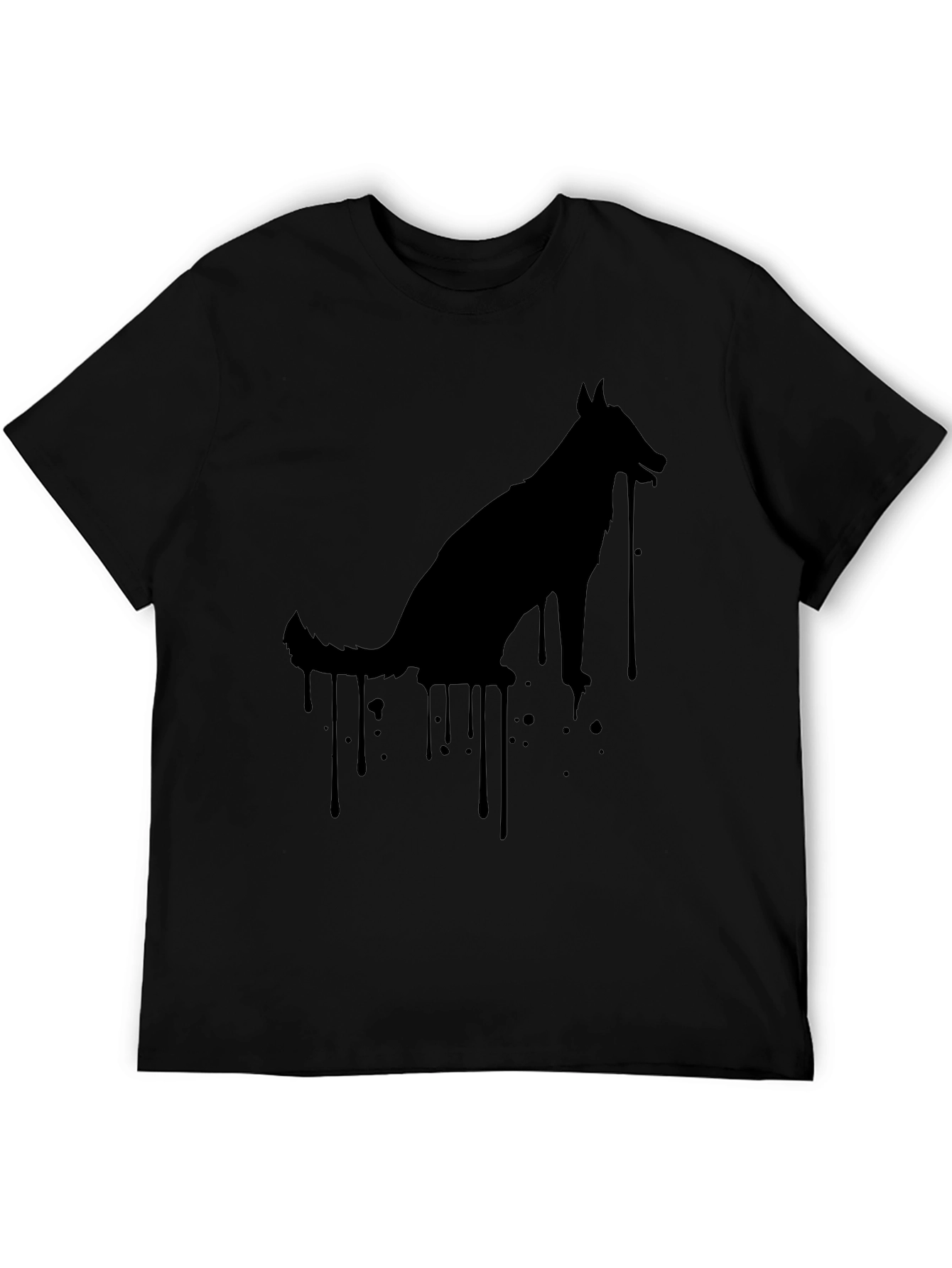 Mens Black Dog Silhouette Graphic Tee