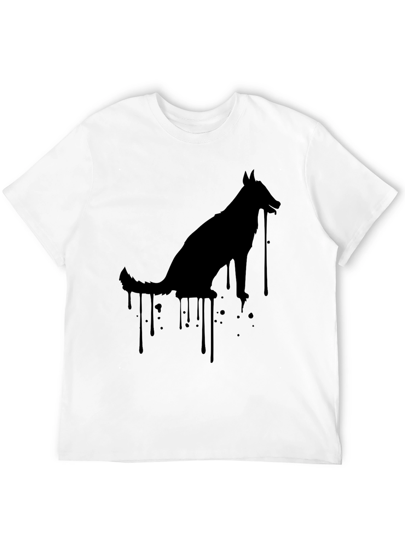 Mens Black Dog Silhouette Graphic Tee