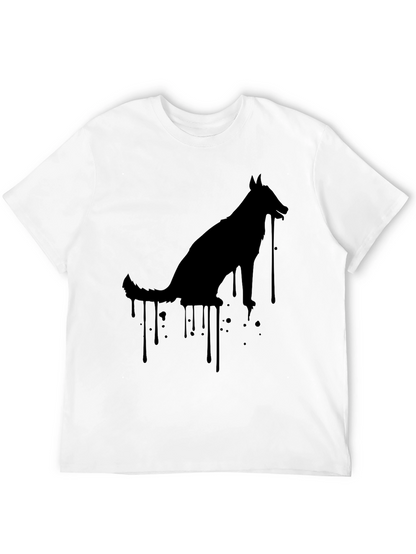 Mens Black Dog Silhouette Graphic Tee