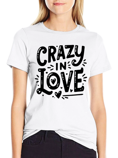 Crazy In Love Graphic Tee - Black Cotton T-Shirt