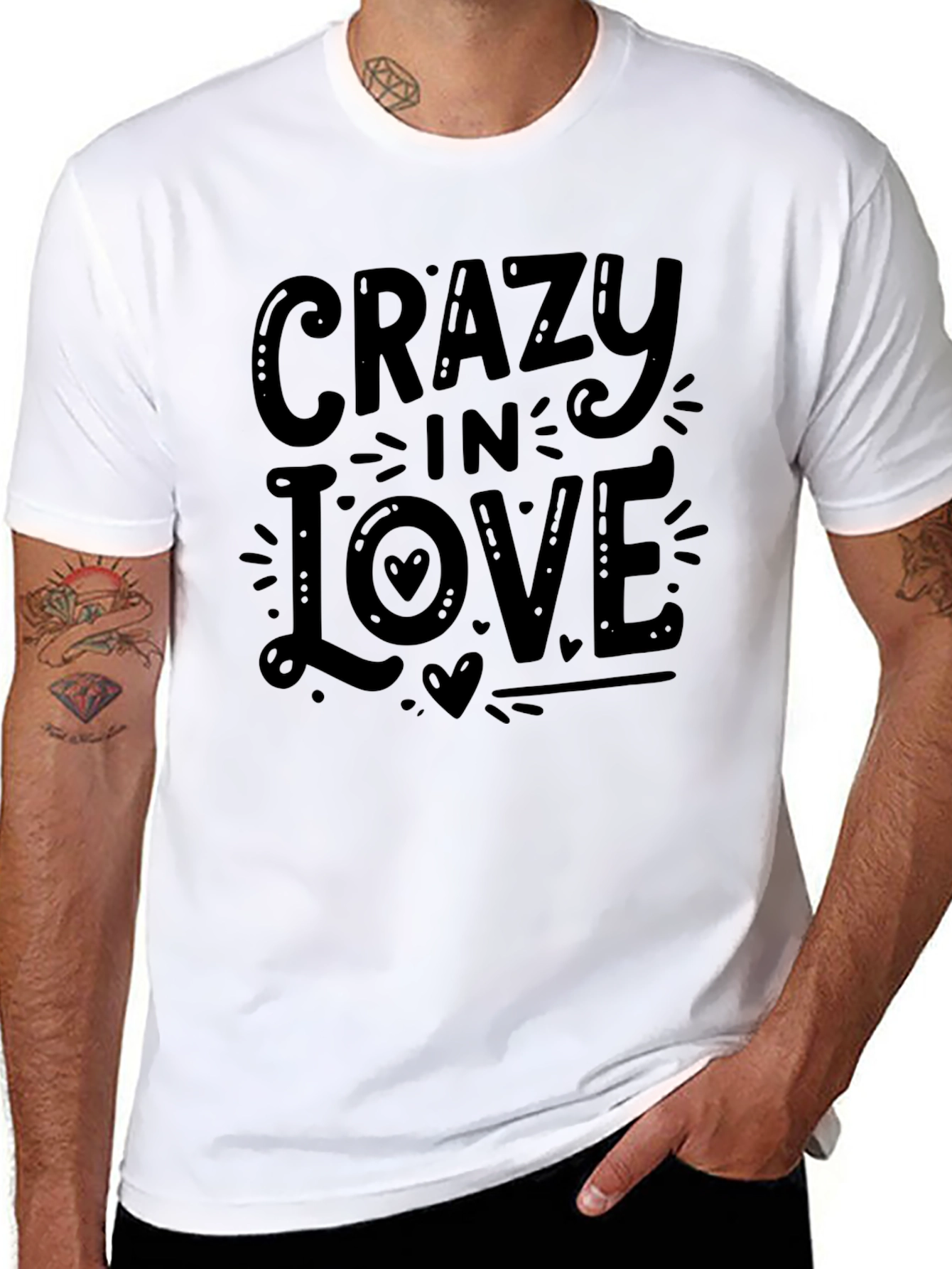 Crazy In Love Graphic Tee - Black Cotton T-Shirt