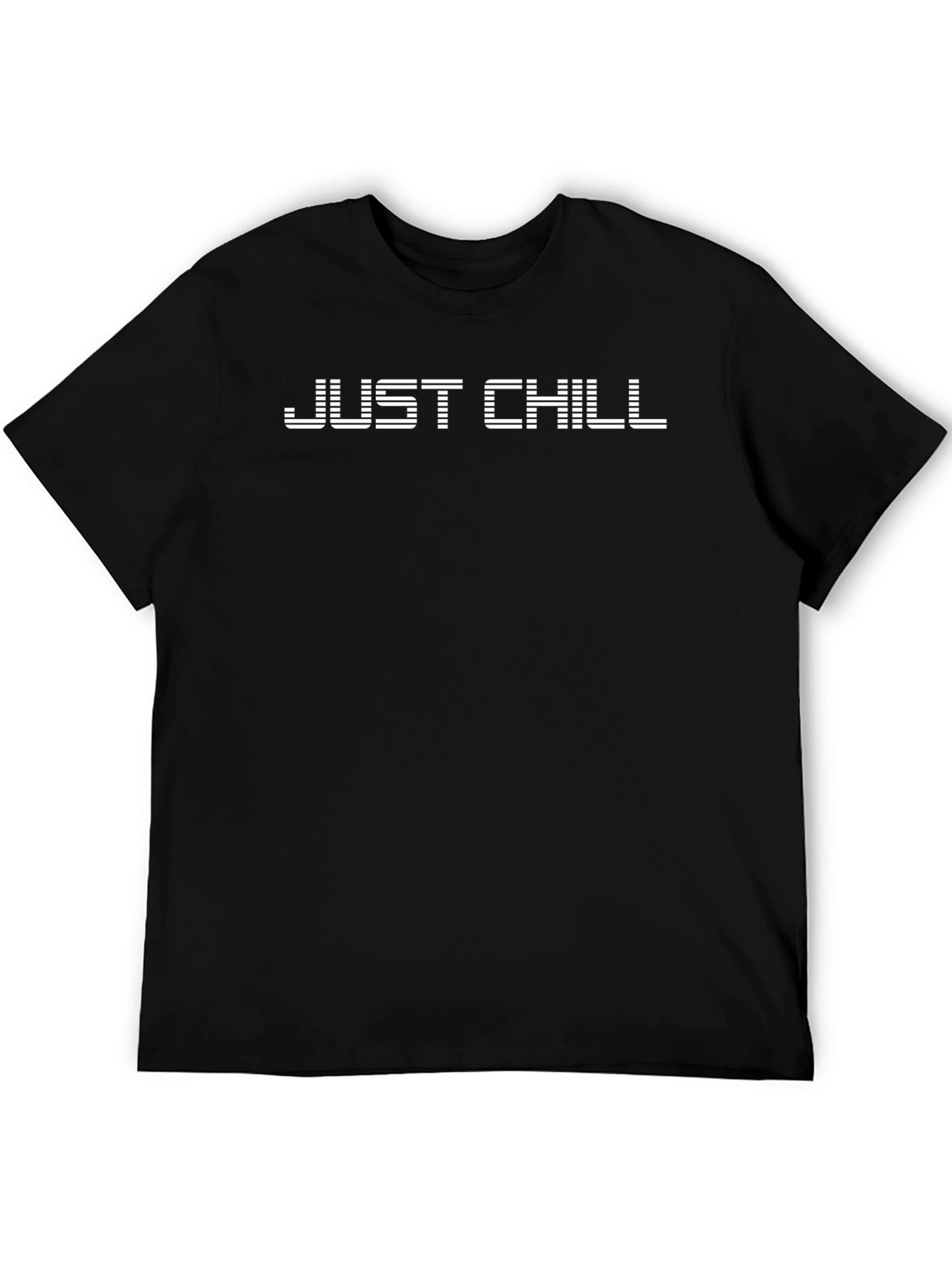 Just Chill Graphic Print Black T-Shirt