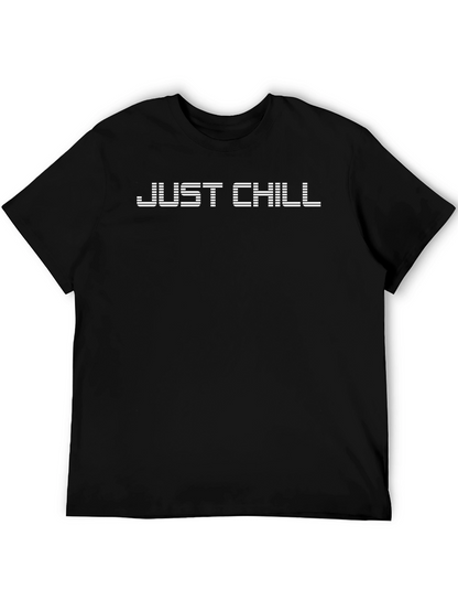 Just Chill Graphic Print Black T-Shirt