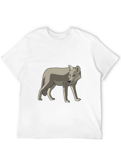 Cool Gray Wolf Graphic Black T-Shirt