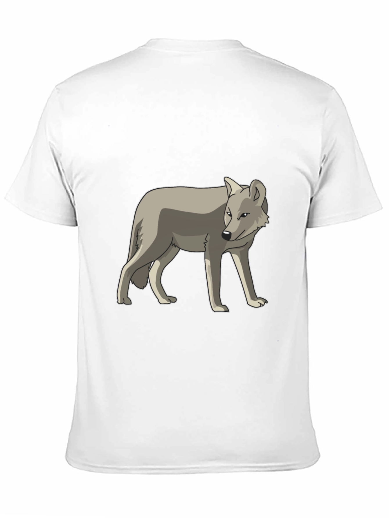 Cool Gray Wolf Graphic Black T-Shirt