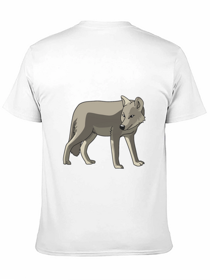 Cool Gray Wolf Graphic Black T-Shirt