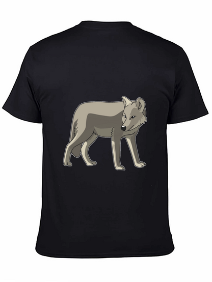Cool Gray Wolf Graphic Black T-Shirt