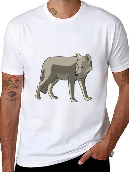 Cool Gray Wolf Graphic Black T-Shirt