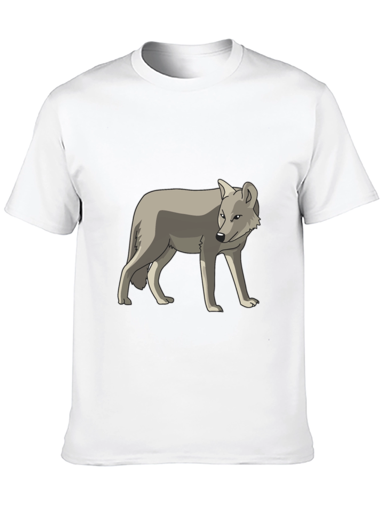 Cool Gray Wolf Graphic Black T-Shirt