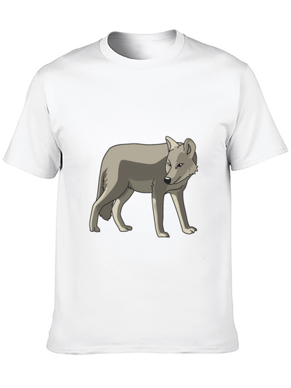 Cool Gray Wolf Graphic Black T-Shirt