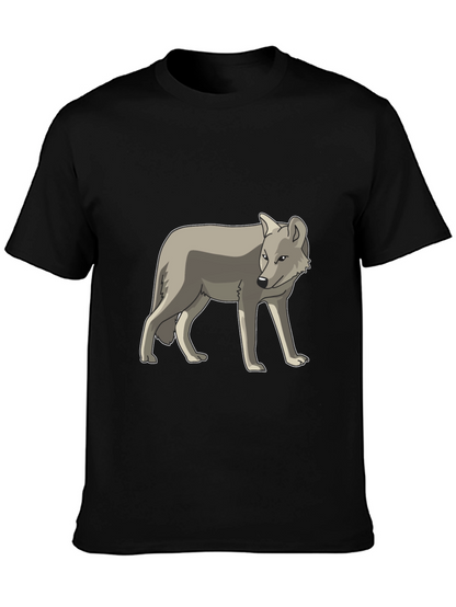 Cool Gray Wolf Graphic Black T-Shirt