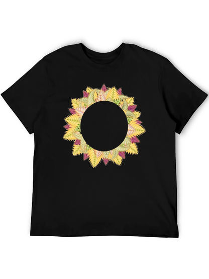 Floral Wreath Graphic Black T-Shirt