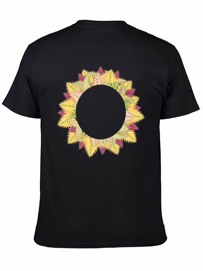 Floral Wreath Graphic Black T-Shirt