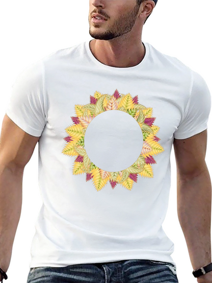 Floral Wreath Graphic Black T-Shirt