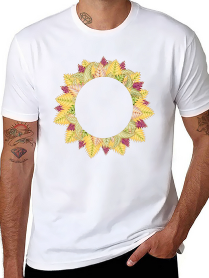 Floral Wreath Graphic Black T-Shirt