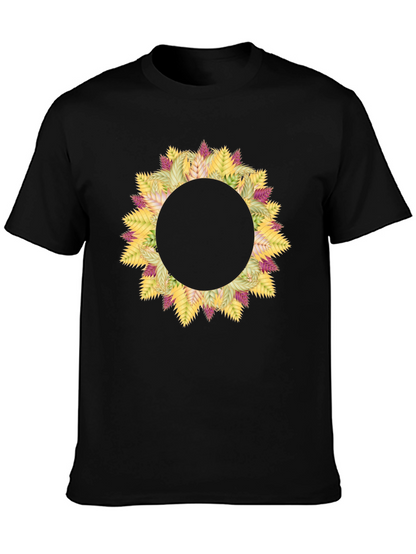 Floral Wreath Graphic Black T-Shirt