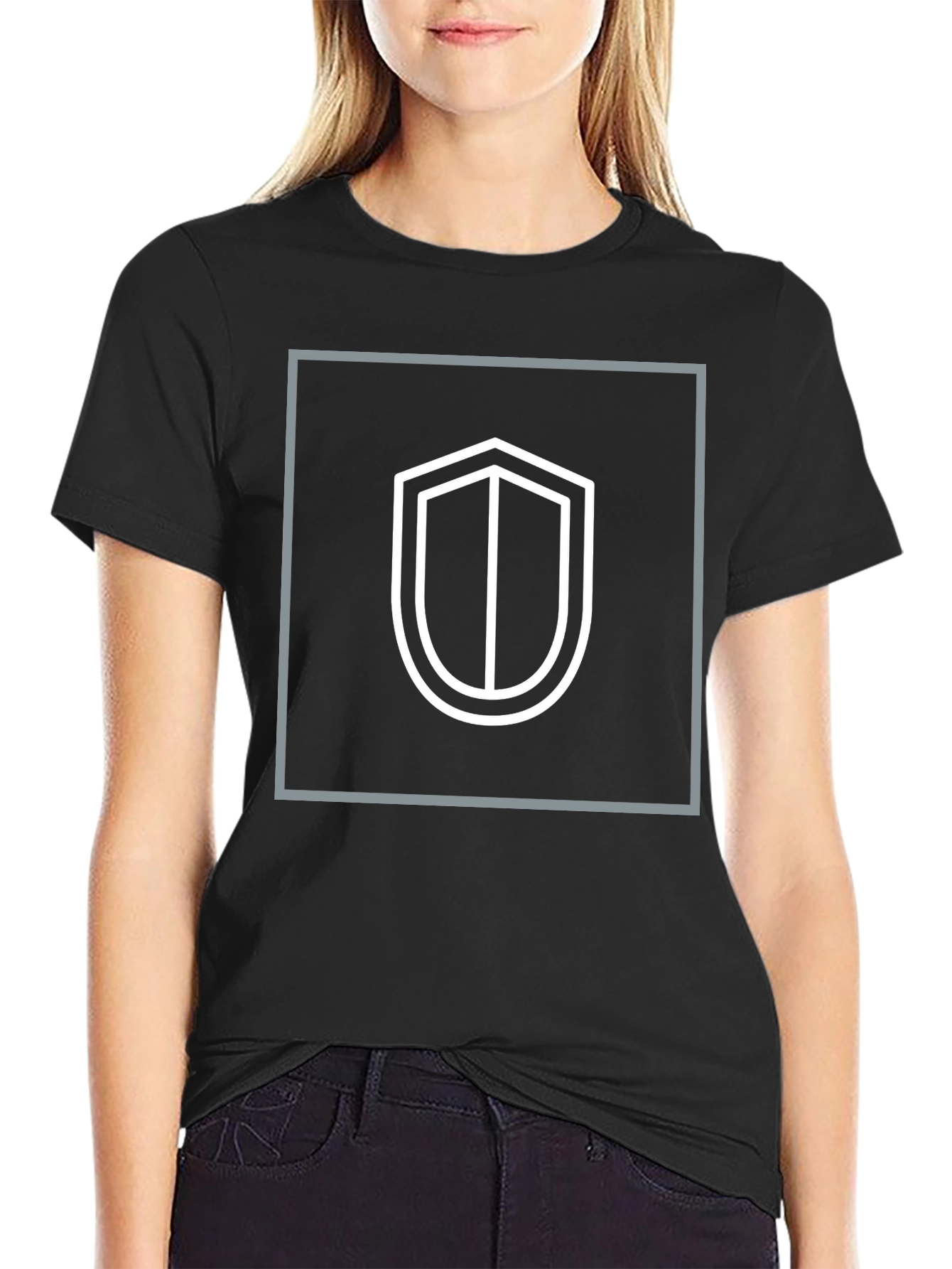 Shield Graphic Black T-Shirt - Stylish Protection