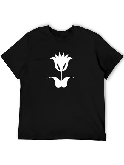 Tulip Graphic Tee - Modern Black Cotton T-Shirt