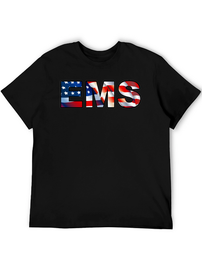 EMS American Flag Patriotic Graphic T-Shirt