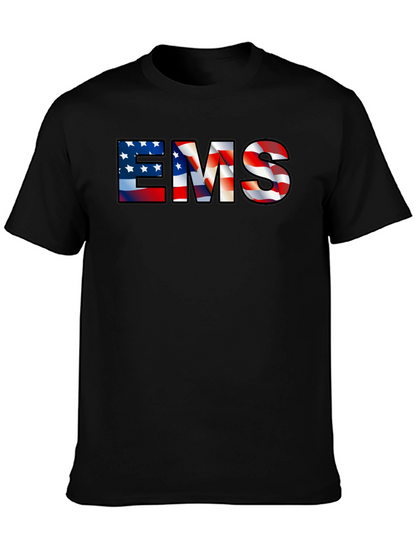 EMS American Flag Patriotic Graphic T-Shirt