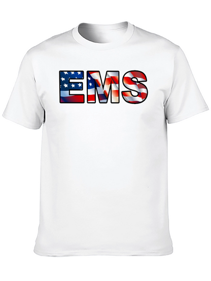 EMS American Flag Patriotic Graphic T-Shirt