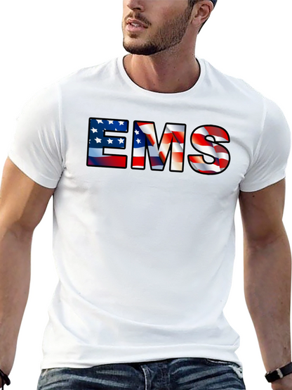 EMS American Flag Patriotic Graphic T-Shirt