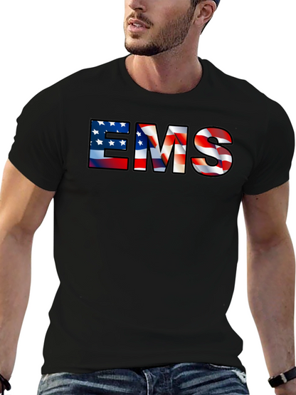 EMS American Flag Patriotic Graphic T-Shirt
