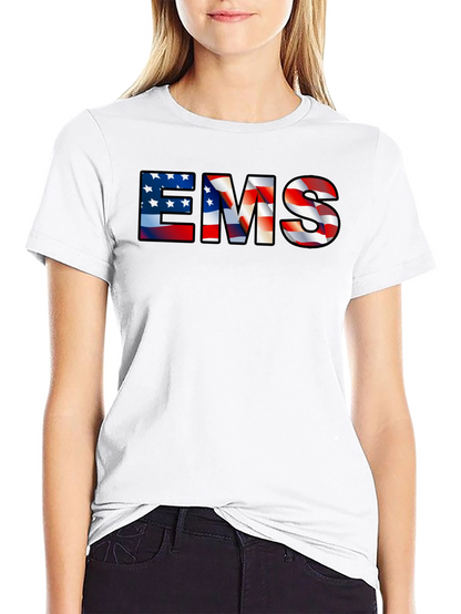 EMS American Flag Patriotic Graphic T-Shirt